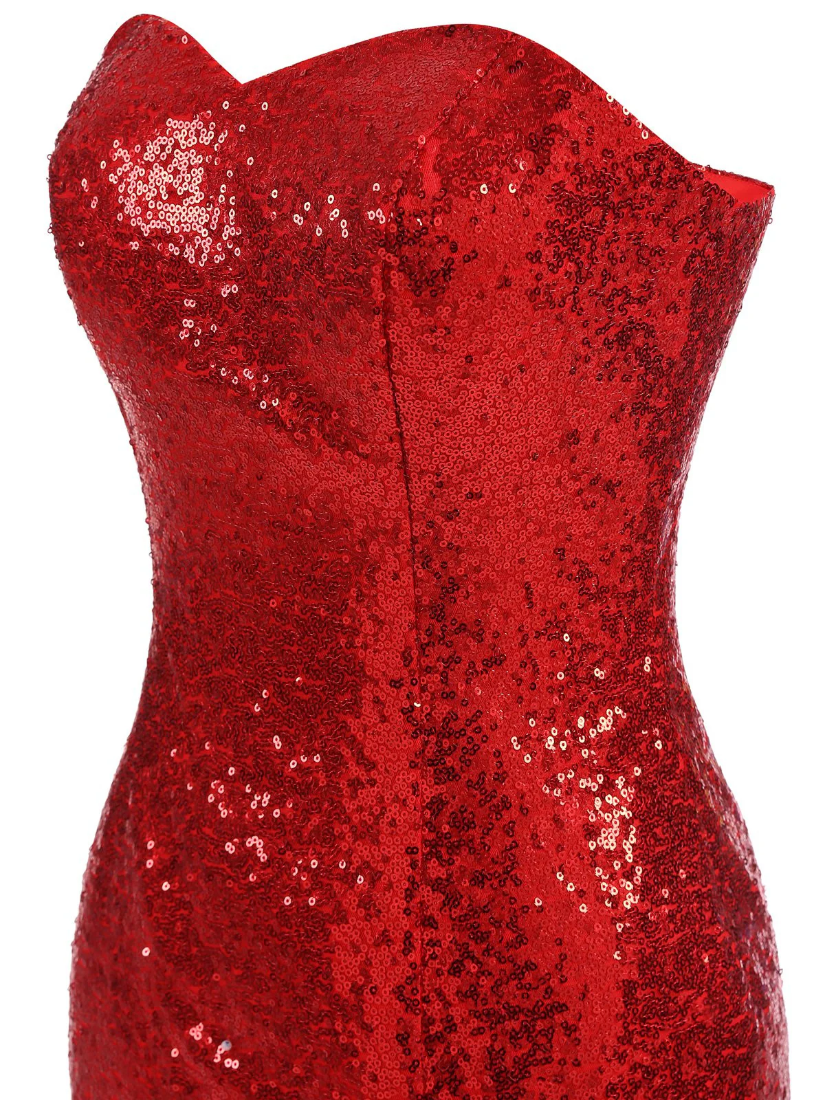 1930s Vintage Sequin Strapless Dress - Image 5
