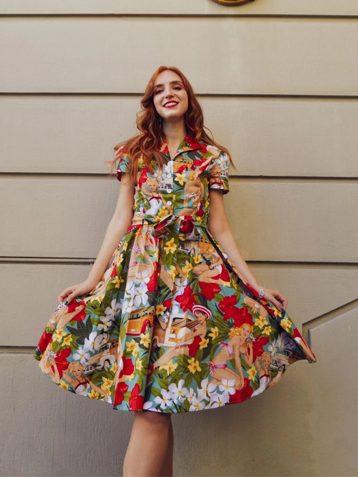 1950s Bikini Girls Swing Dress - Image 8