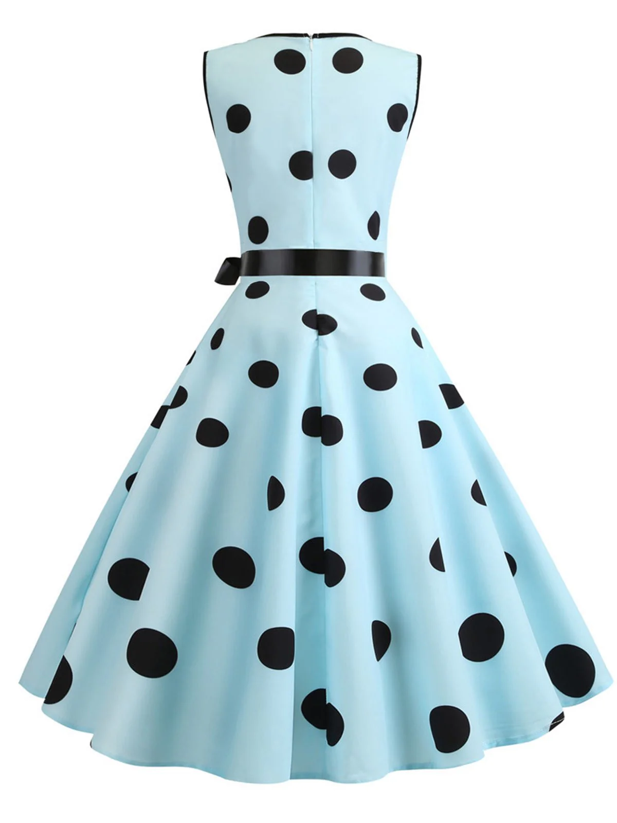 1950s Bow Polka Dot Swing Dress - Image 7