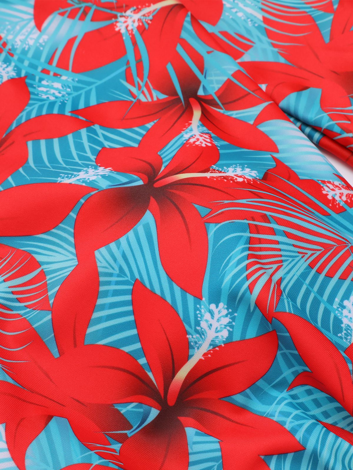 1950s Bow Tie Floral Cross Straps Swimsuit - Image 5