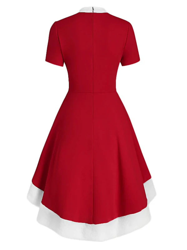 1950s Bowknot Collar Swing Dress - Image 6