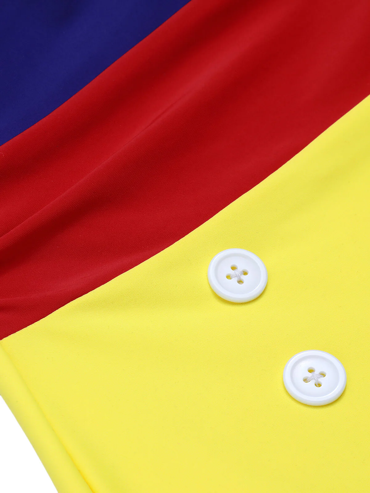 1950s Color Block Lace-Up Halter Swimsuit - Image 6