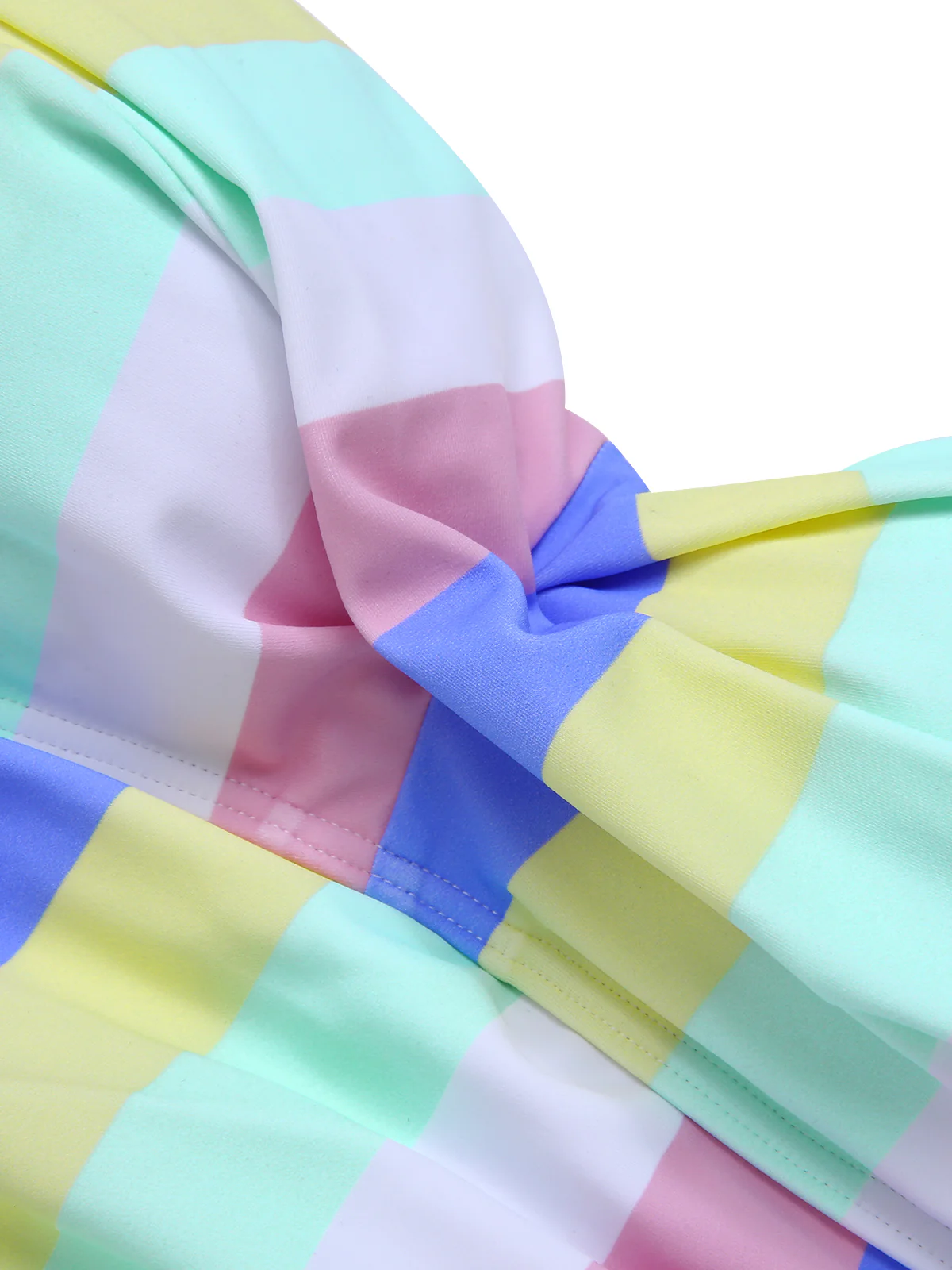 1950s Colorful Striped One-Piece Swimsuit - Image 5