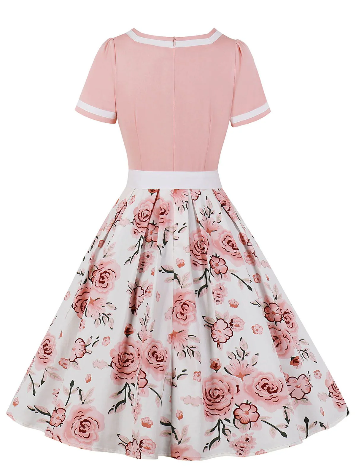 1950s Floral Patchwork Swing Dress - Image 8