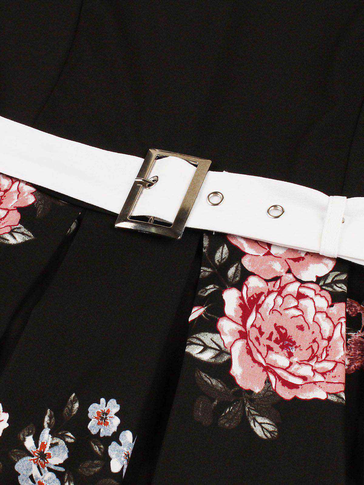 1950s Floral Patchwork Swing Dress - Image 10