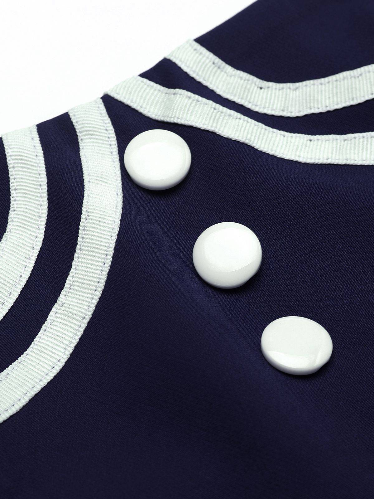 1950s Halter Navy Swing Dress - Image 3