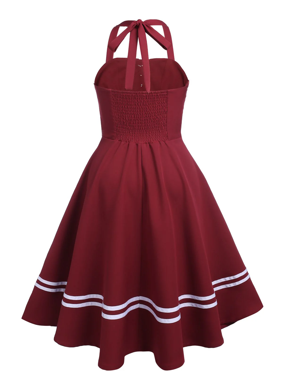 1950s Halter Navy Swing Dress - Image 6