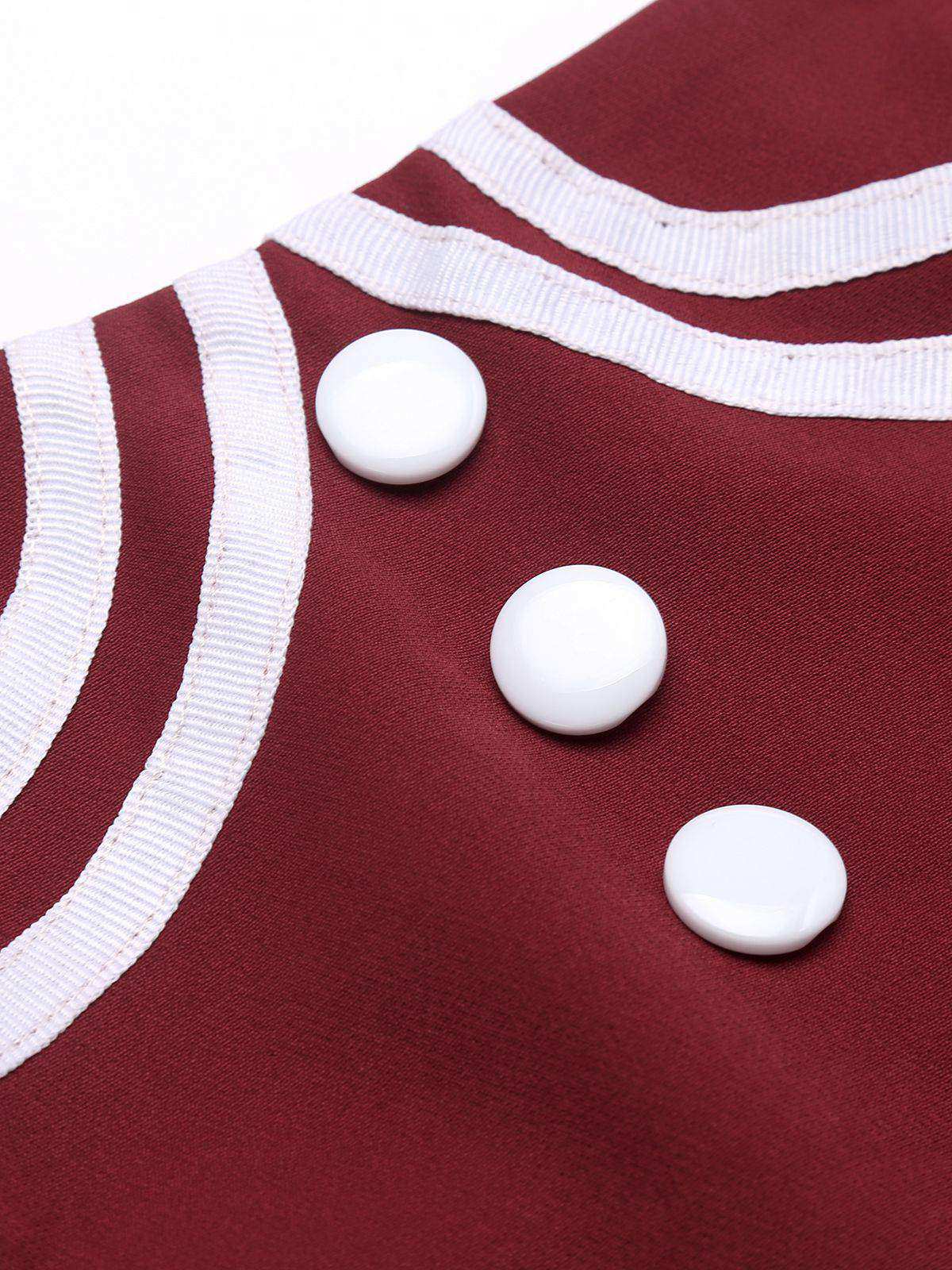 1950s Halter Navy Swing Dress - Image 7