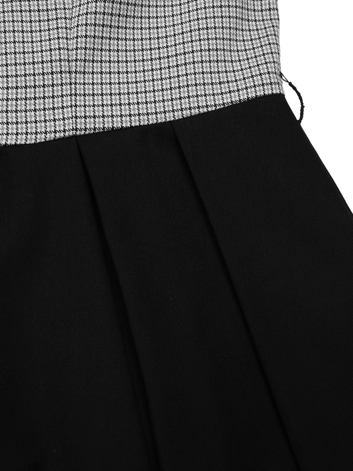 1950s Houndstooth Detachable Bow Collar Dress - Image 6