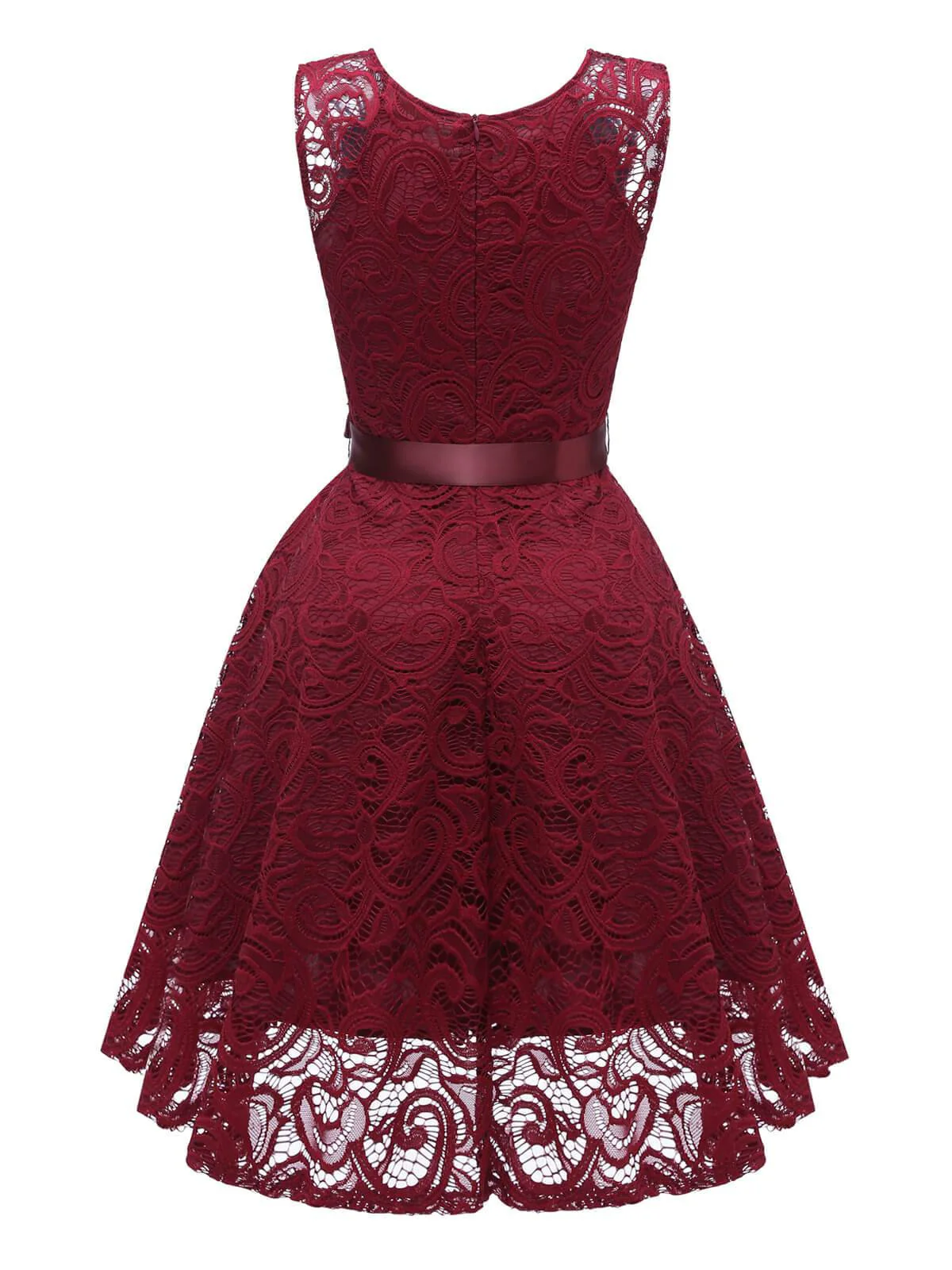 1950s Lace V Neck Bow Dress - Image 3