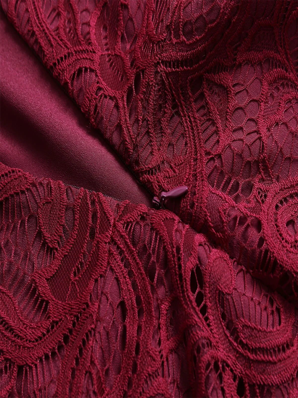 1950s Lace V Neck Bow Dress - Image 4