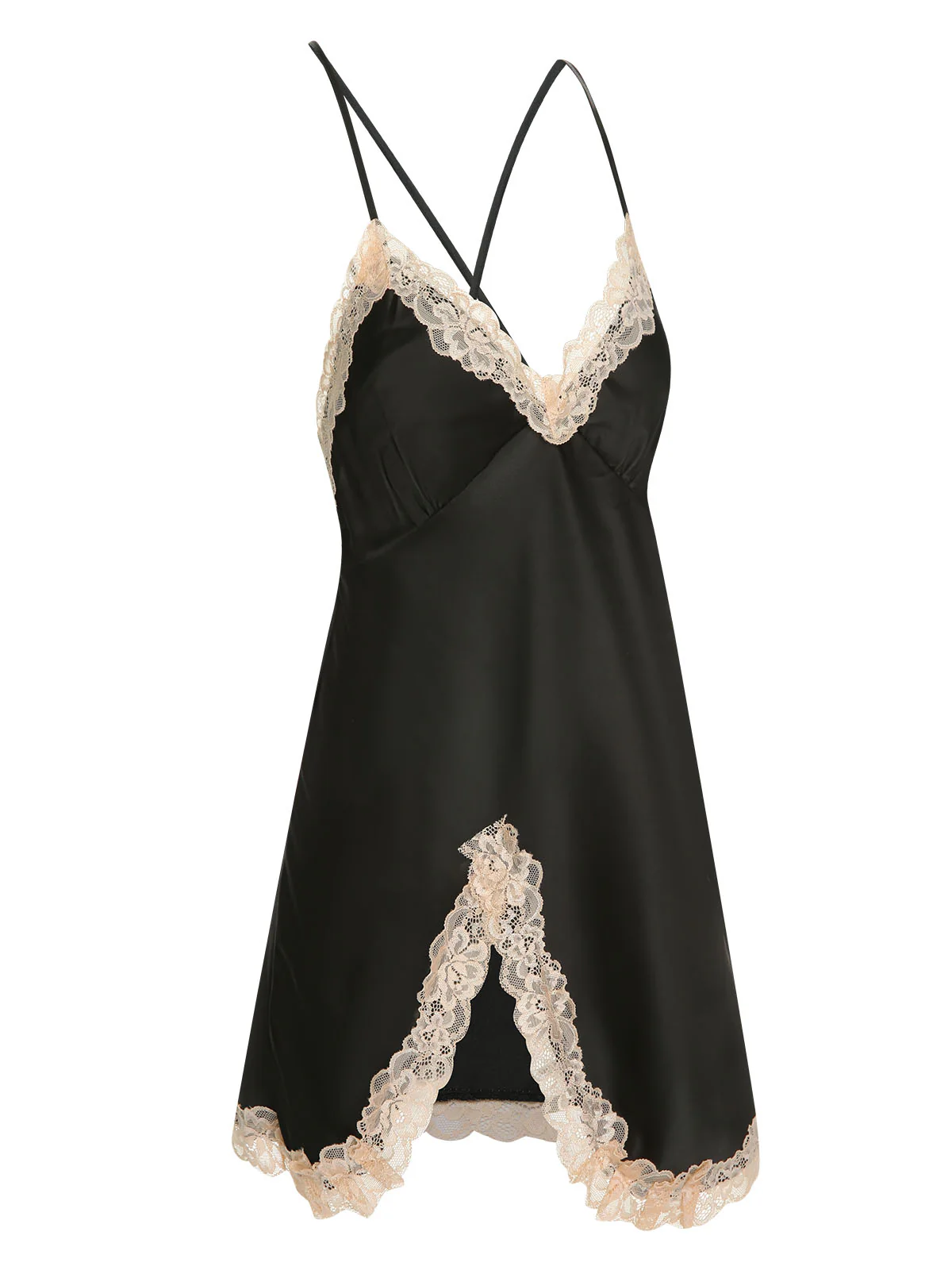 1950s Lace Patchwork Suspender Sleepwear - Image 3