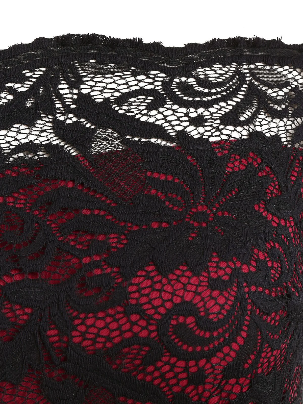 1950s Off Shoulder Lace Swing Dress - Image 3