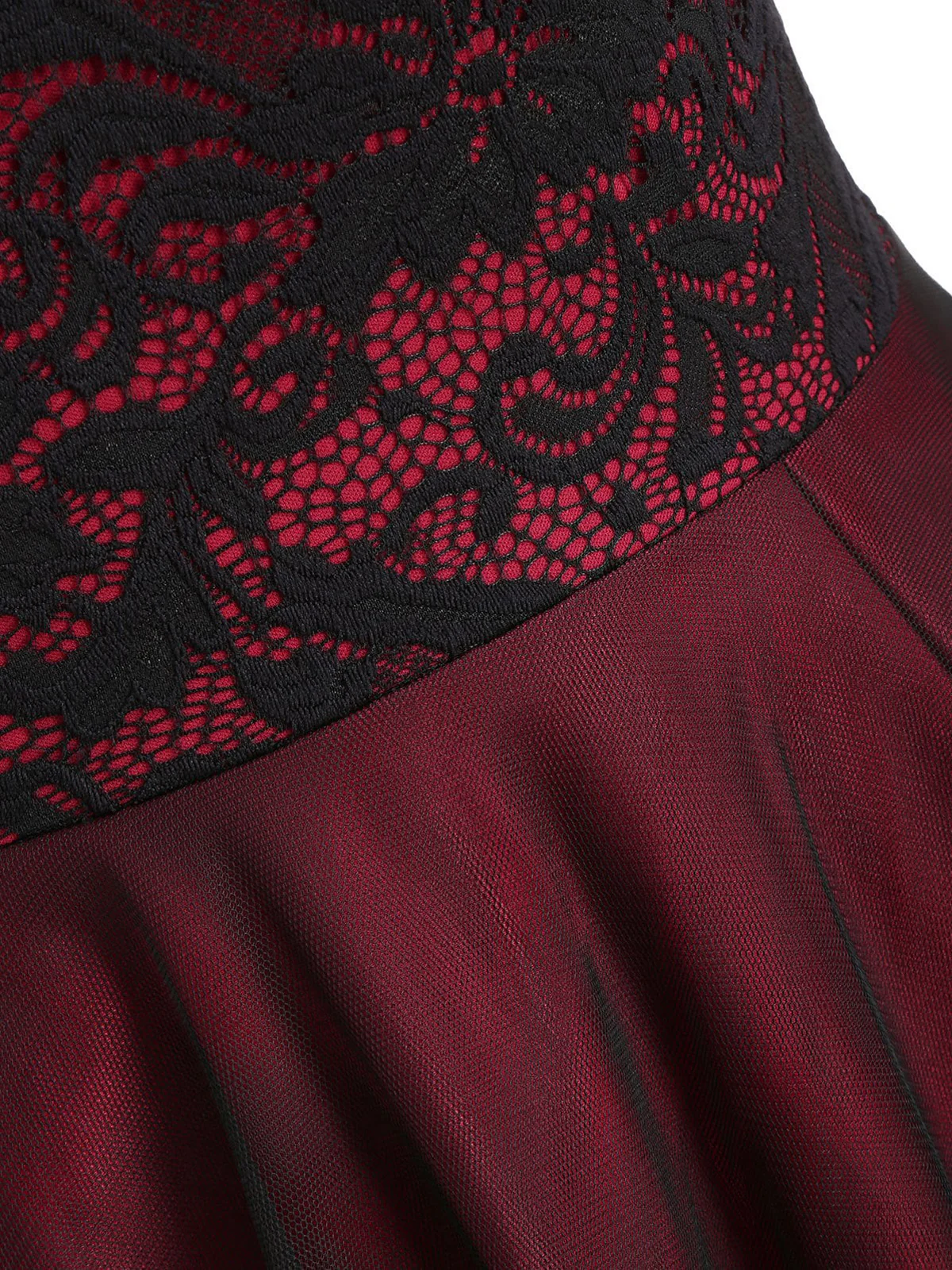 1950s Off Shoulder Lace Swing Dress - Image 4