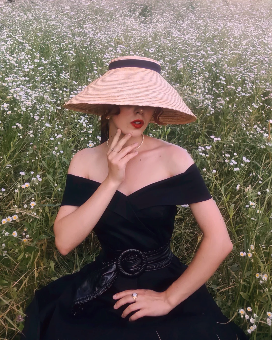 1950s Off Shoulder Swing Dress - Image 5