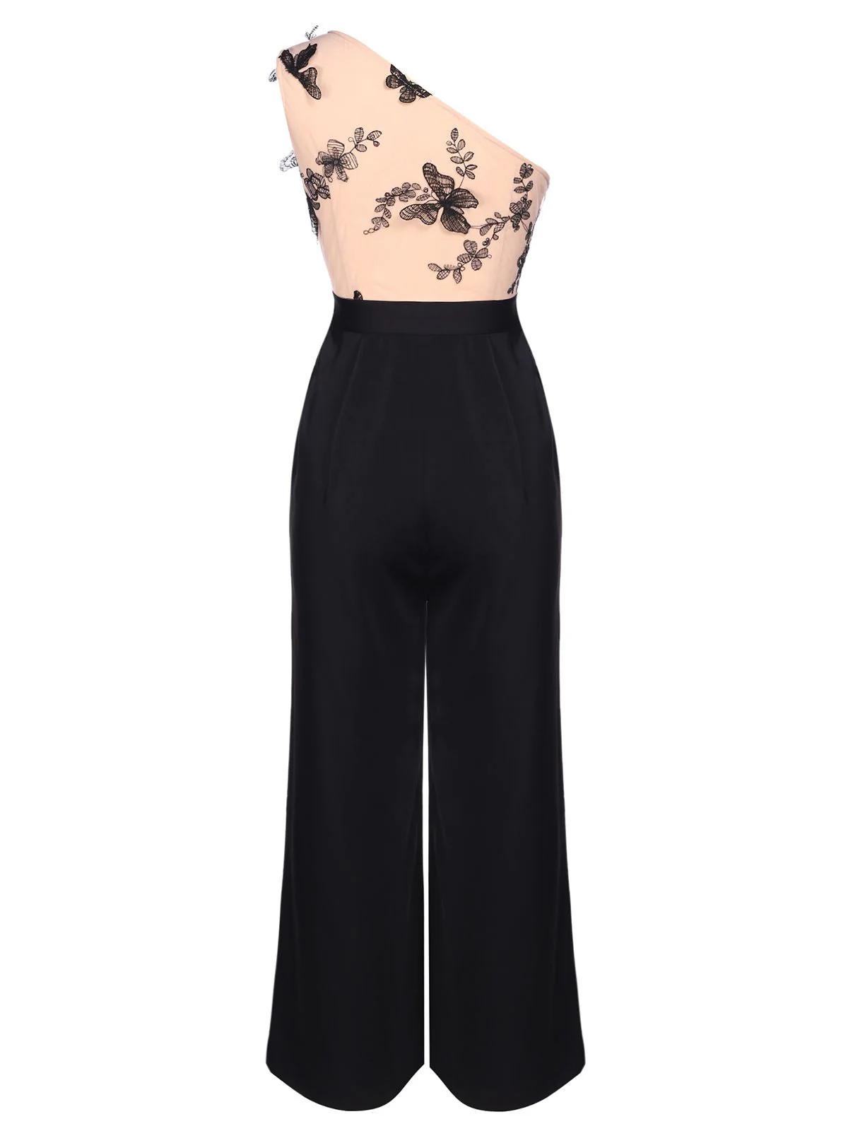 1950s One-shoulder Lace Butterfly Jumpsuit - Image 5