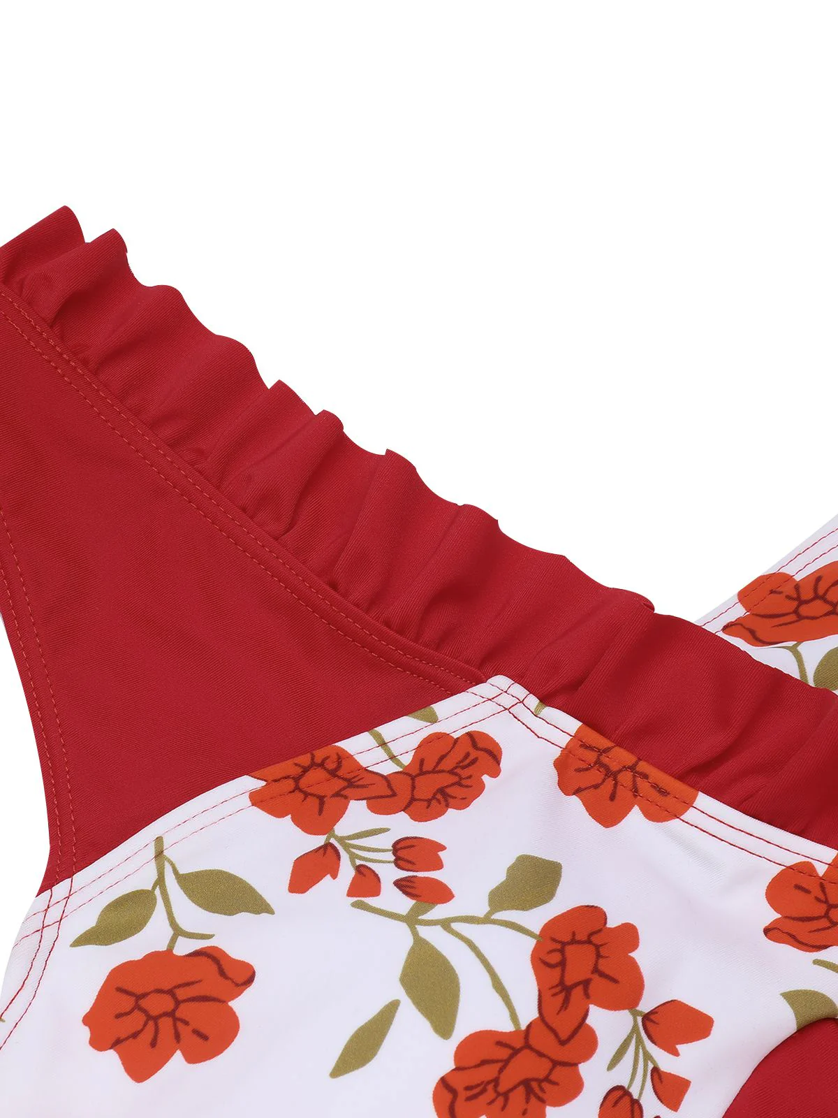 1950s One-shoulder Ruffle One-piece Swimsuit - Image 5