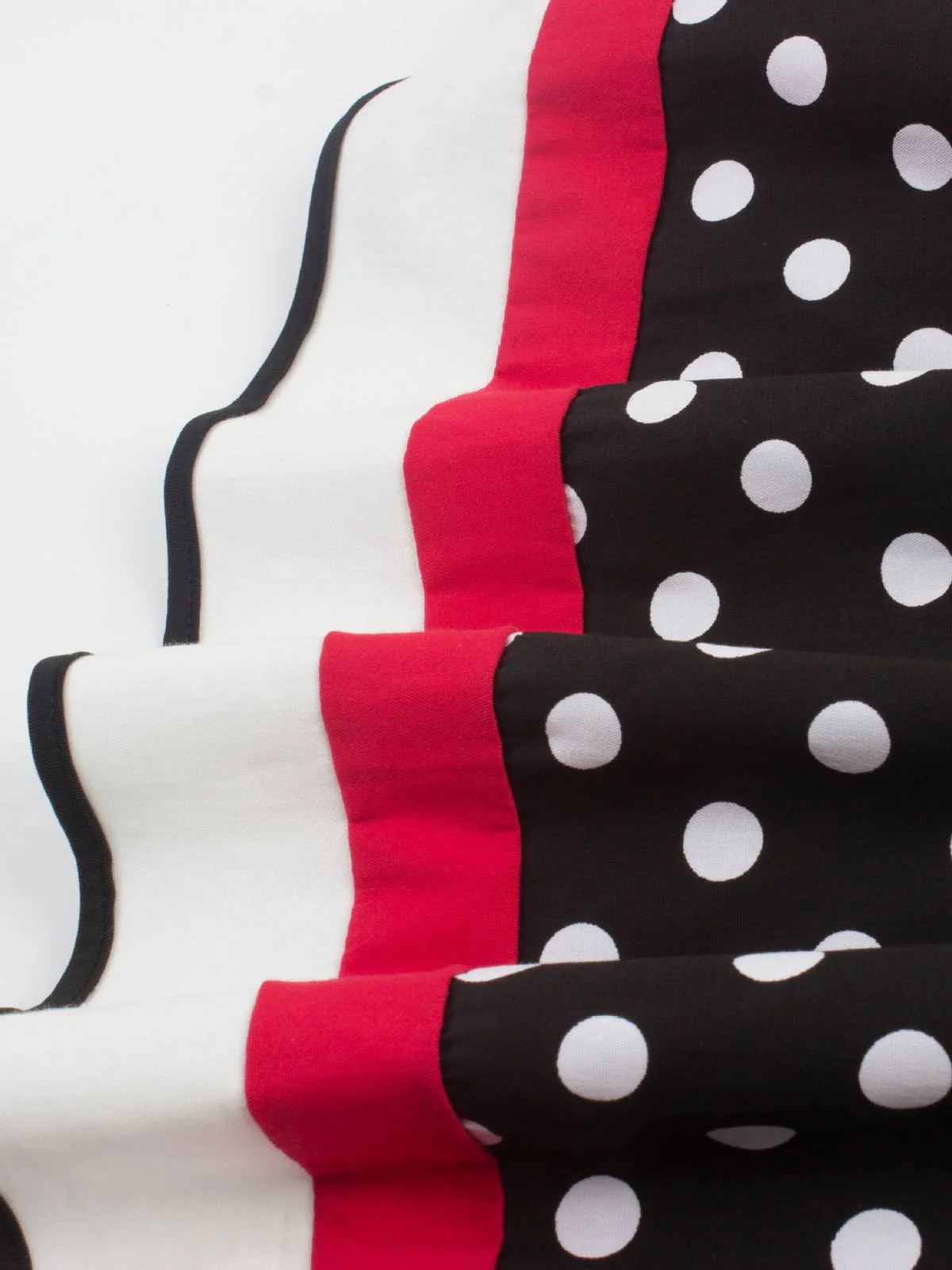 1950s Polka Dot Belted Patchwork Dress - Image 4