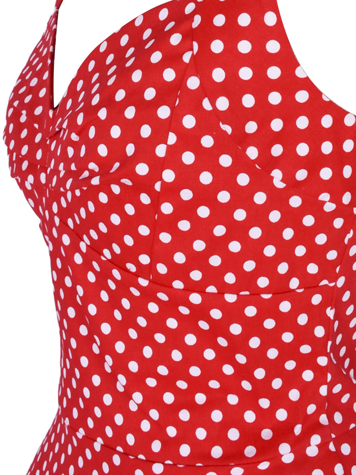 1950s Polka Dot Halter Swing Dress - Image 5