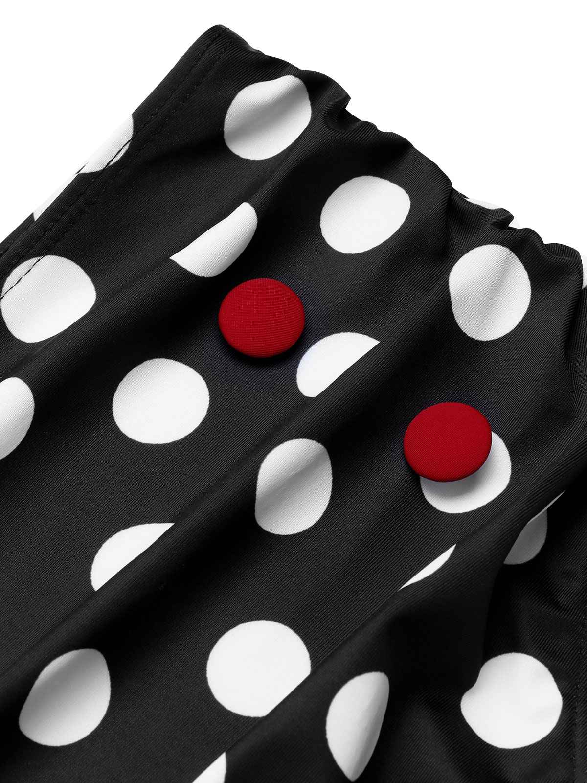 1950s Red & Black Polka Dot Halter Swimsuit - Image 6