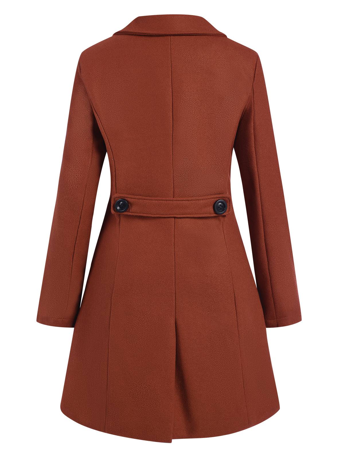 1950s Solid Double Breasted Lapel Skater Coat - Image 3