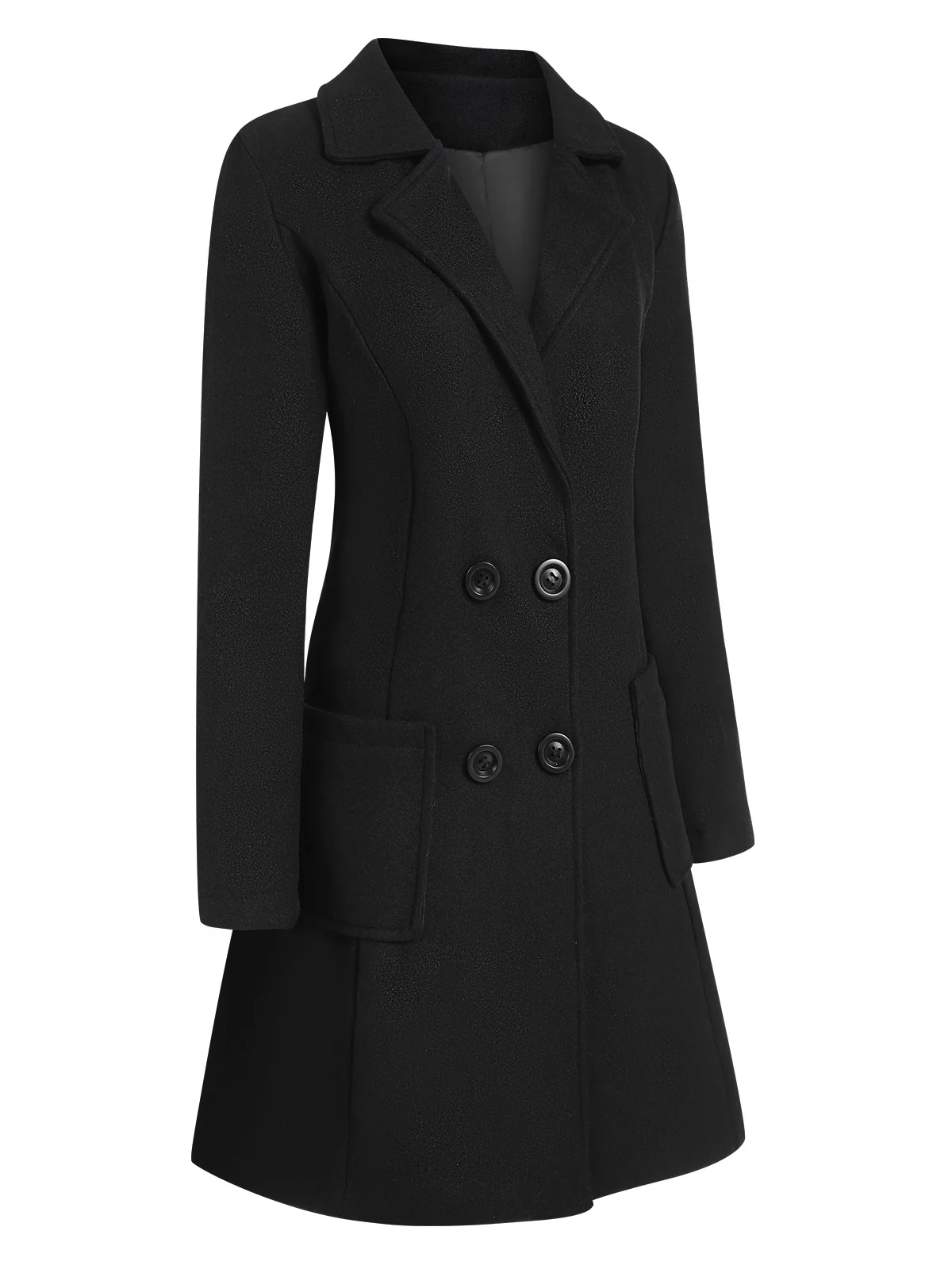 1950s Solid Double Breasted Lapel Skater Coat - Image 6