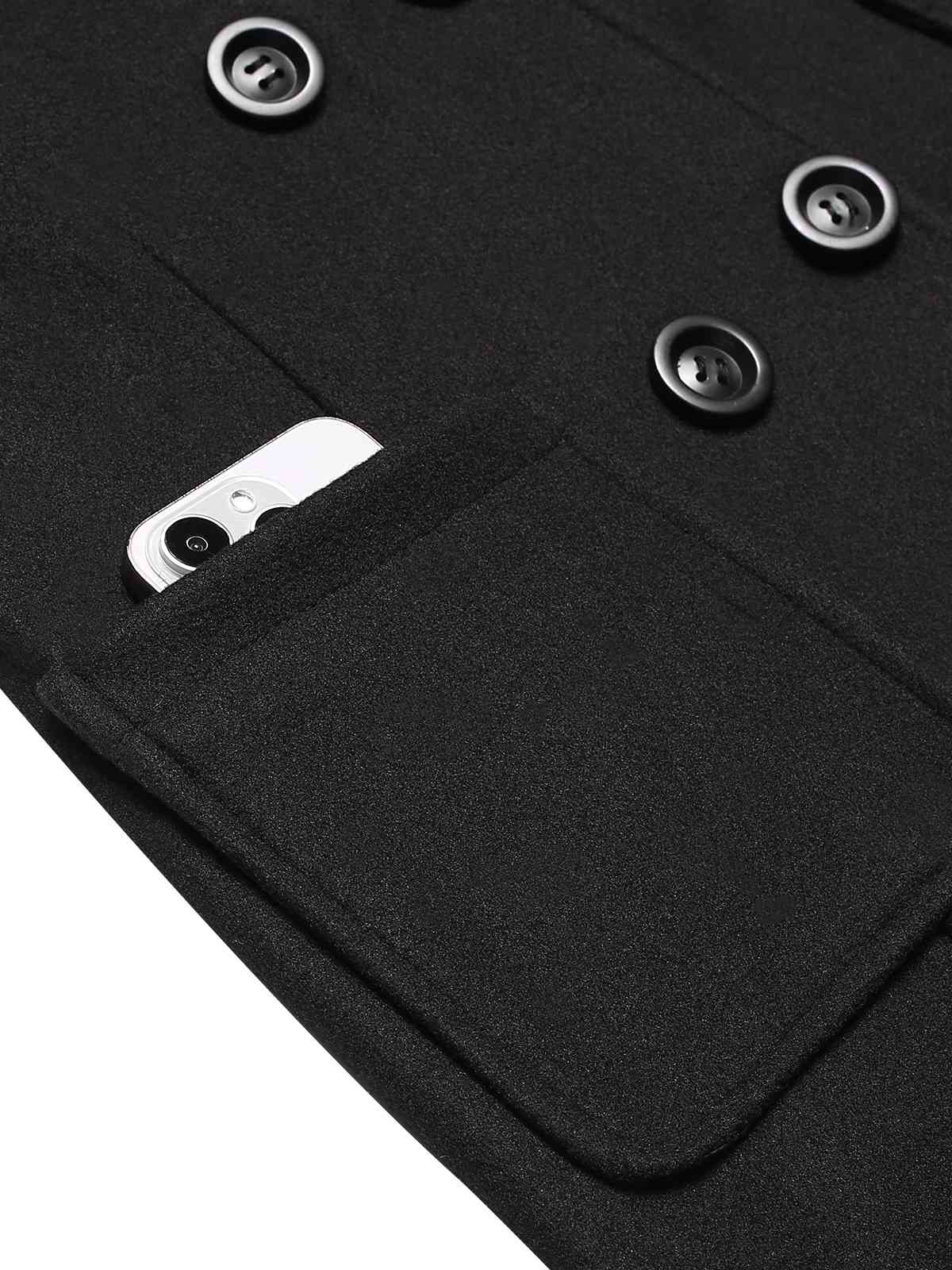 1950s Solid Double Breasted Lapel Skater Coat - Image 8