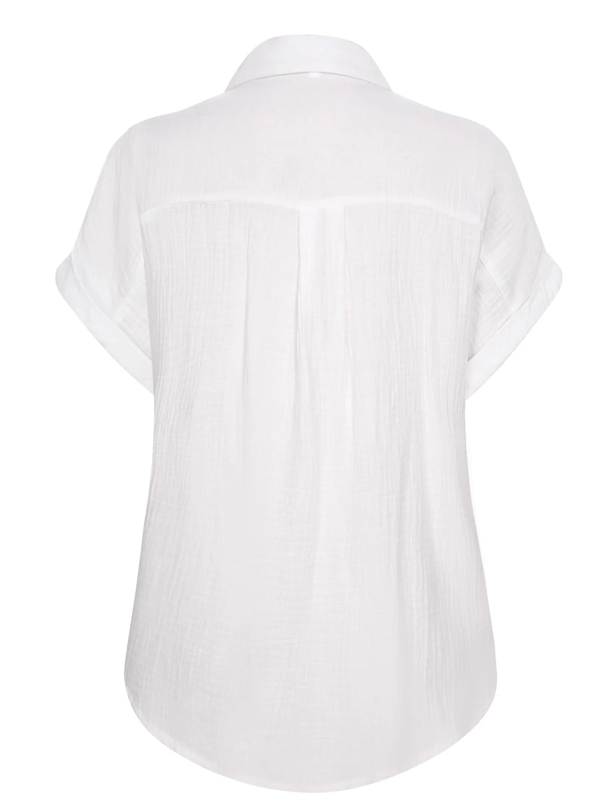 1950s Solid Lapel Button-Down Blouse - Image 3