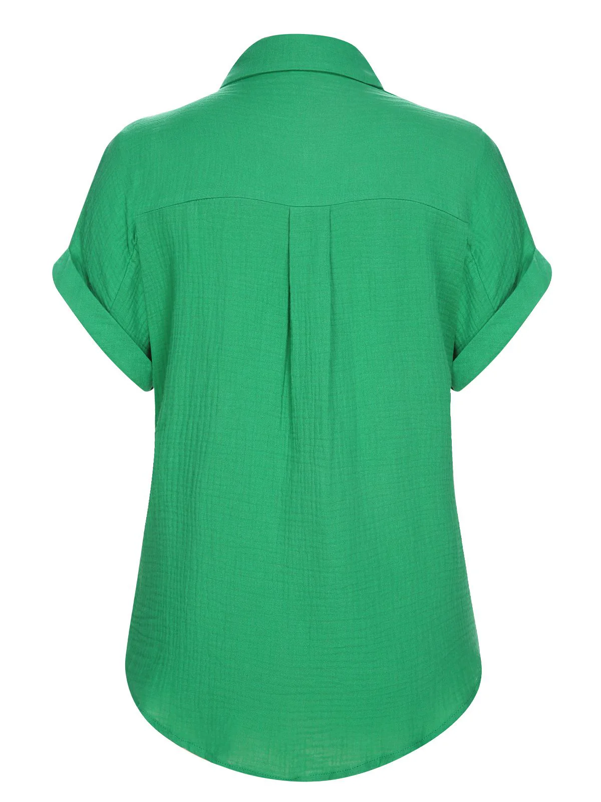 1950s Solid Lapel Button-Down Blouse - Image 8