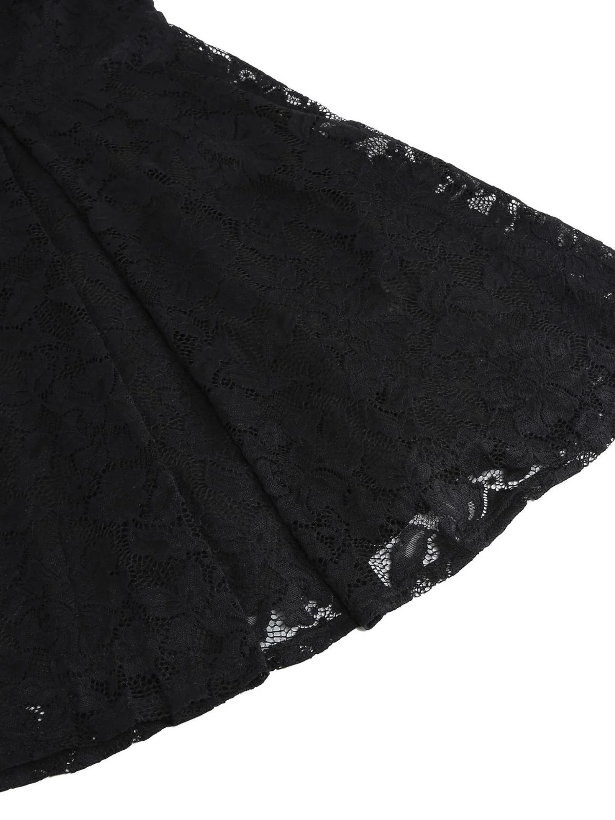 1950s Solid V-Neck Sleeveless Lace Dress - Image 10