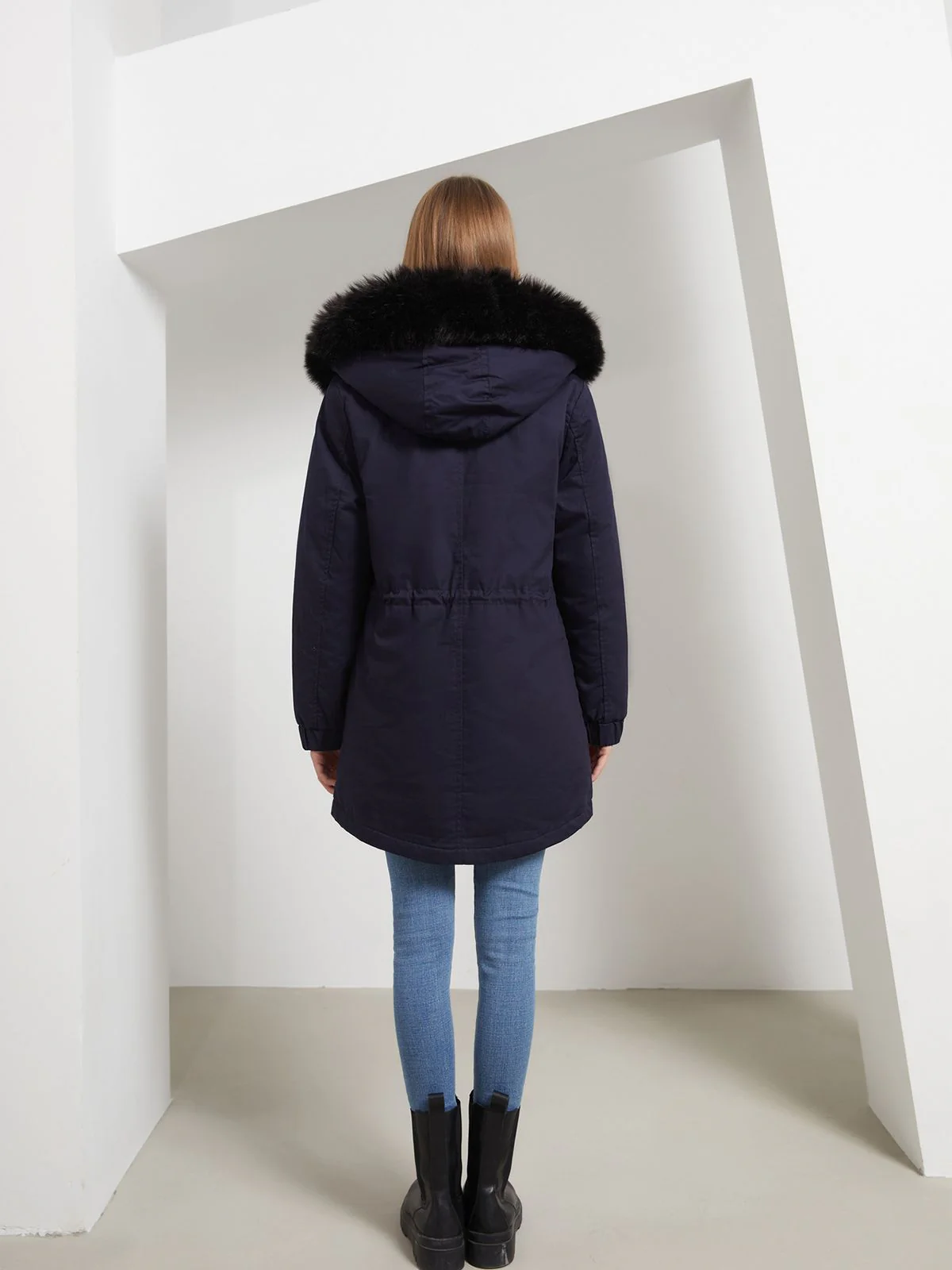 1950s Solid Zipper Fur Trimmed Coat - Image 19