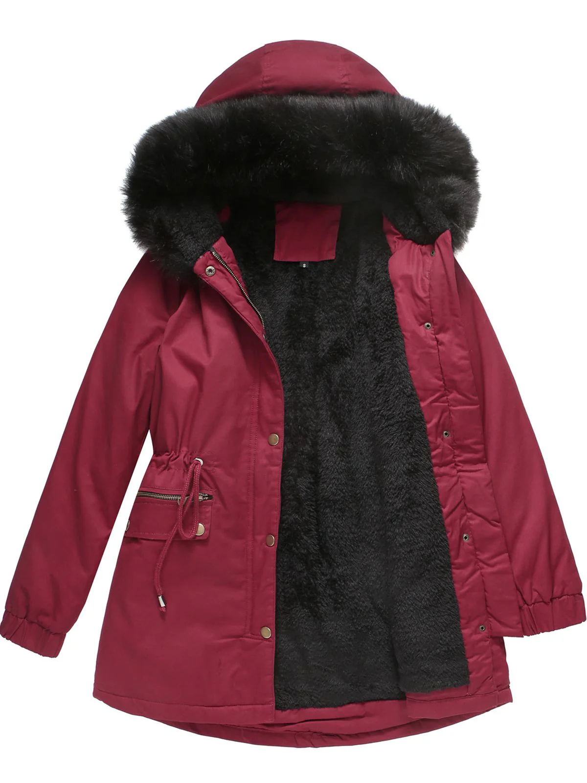 1950s Solid Zipper Fur Trimmed Coat - Image 8