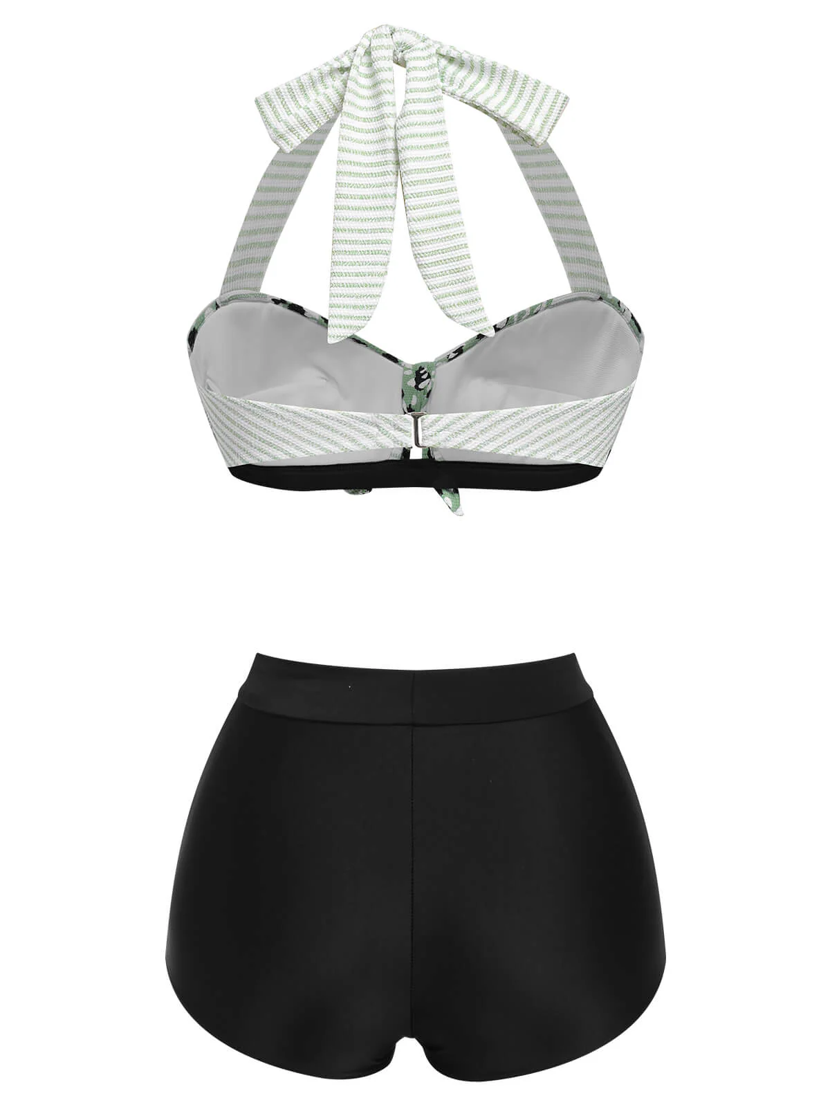 1950s Striped Patchwork Halter Swimsuit - Image 13