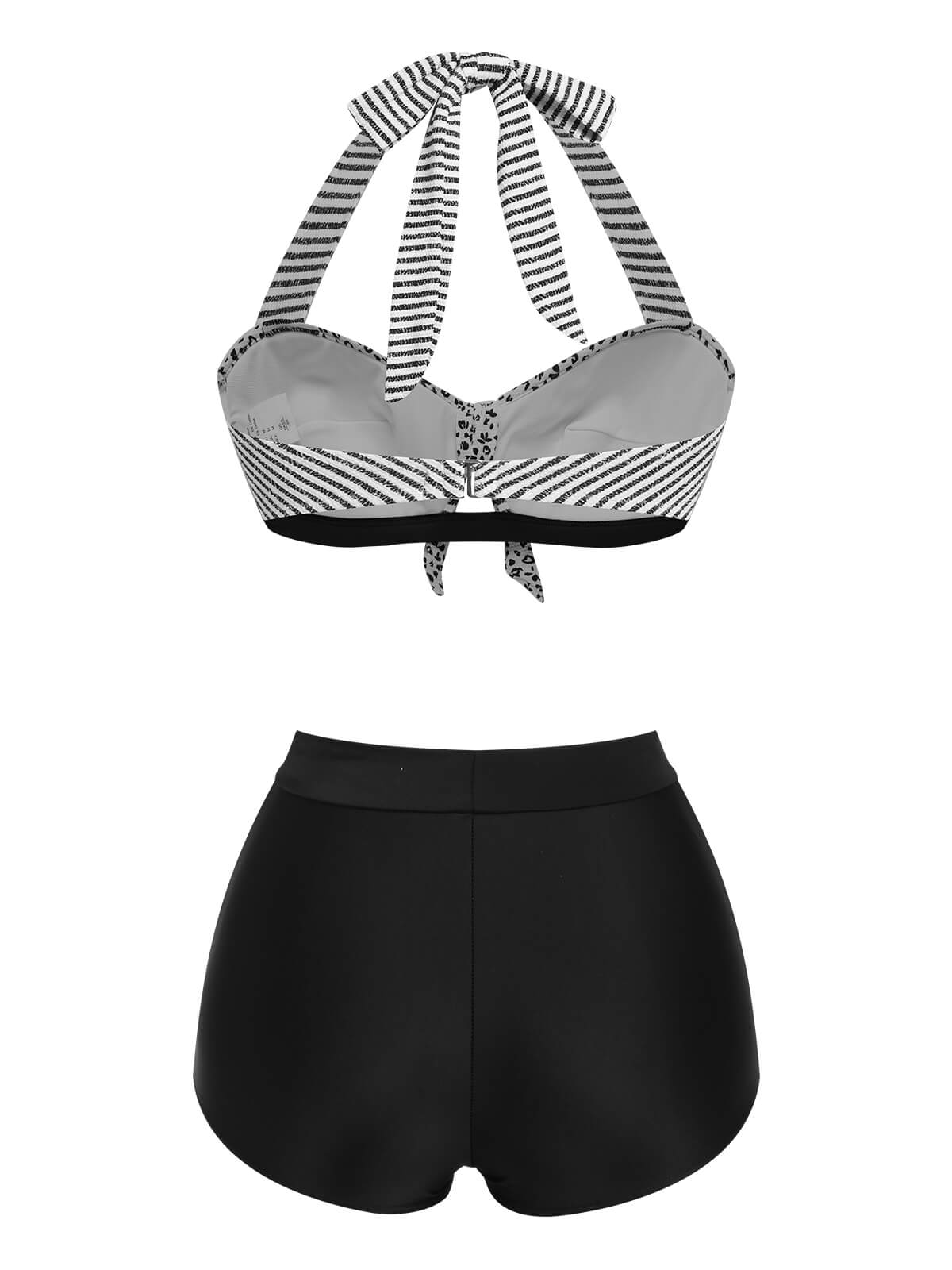 1950s Striped Patchwork Halter Swimsuit - Image 19