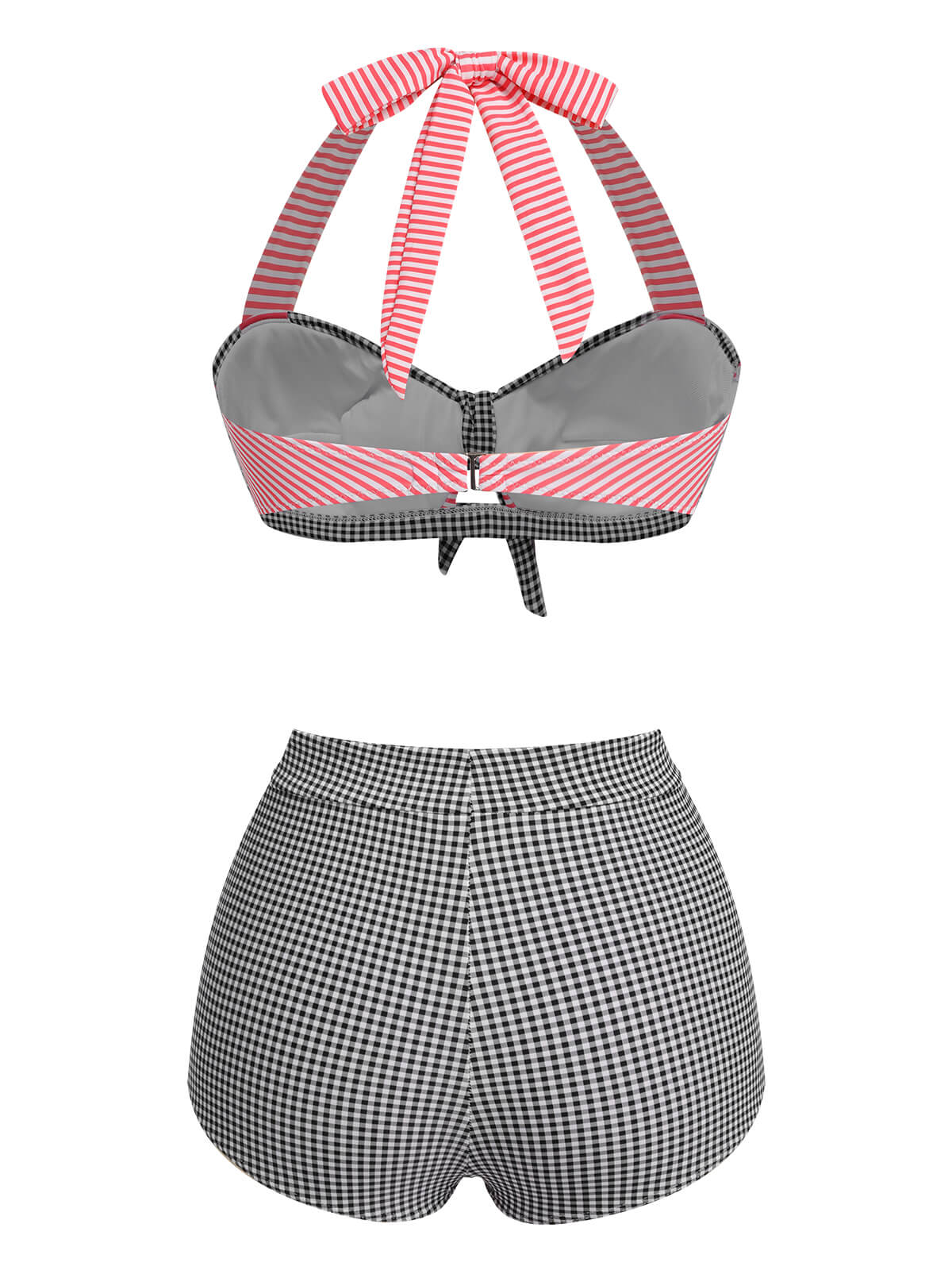 1950s Striped Patchwork Halter Swimsuit - Image 25