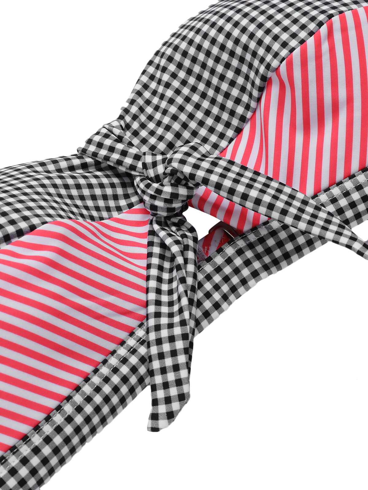 1950s Striped Patchwork Halter Swimsuit - Image 26