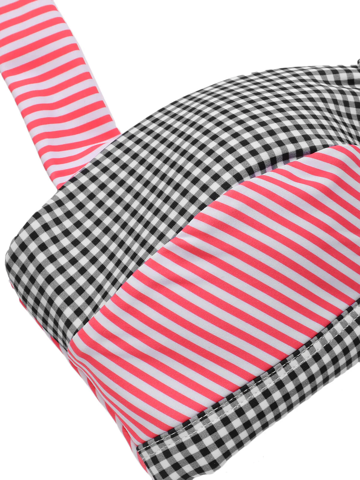 1950s Striped Patchwork Halter Swimsuit - Image 27