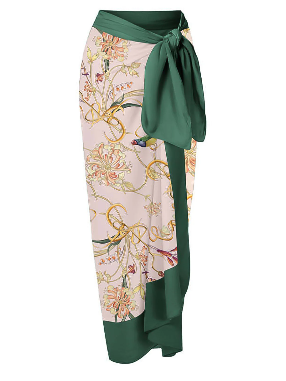 1950s V-Neck Flowers Lacing Swimsuit & Cover Up - Image 10