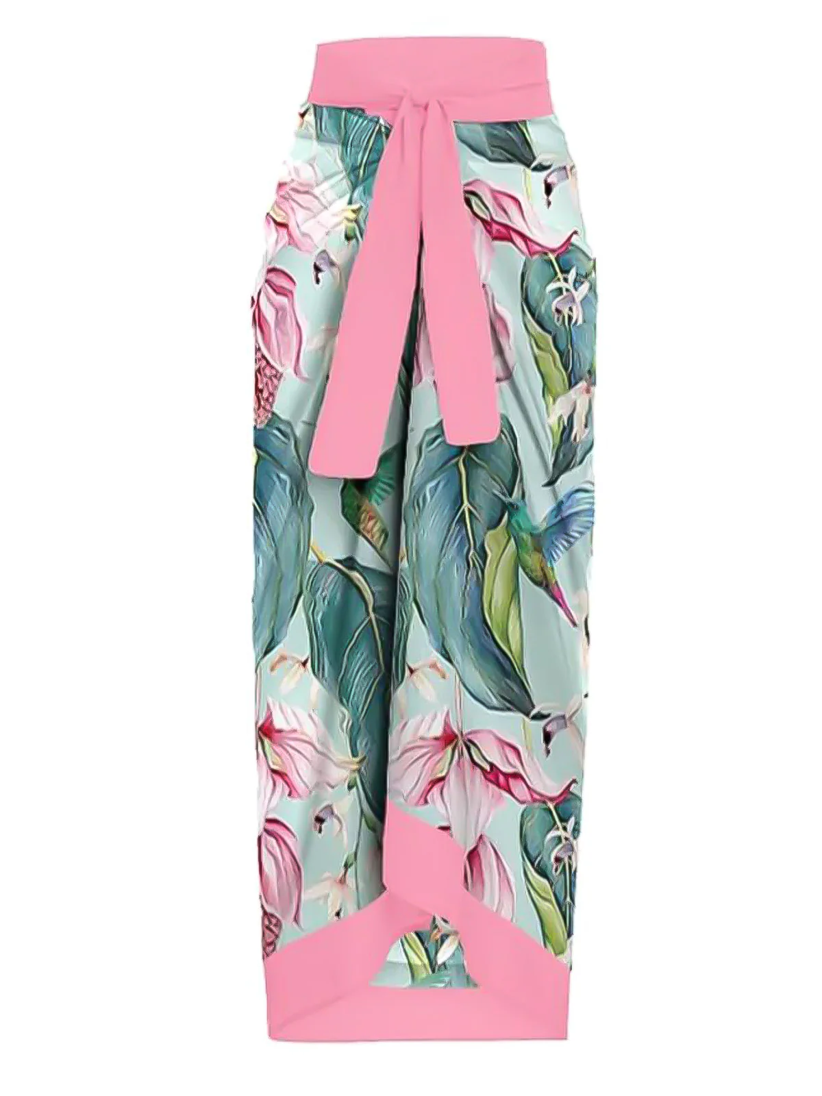 1950s V-Neck Flowers Lacing Swimsuit & Cover Up - Image 11