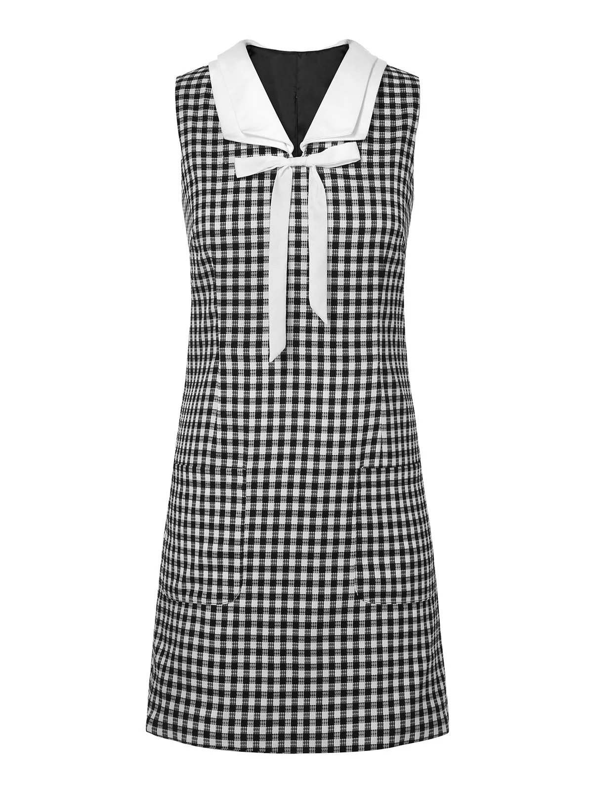 1960s Gingham Plaid Shift Dress - Image 3