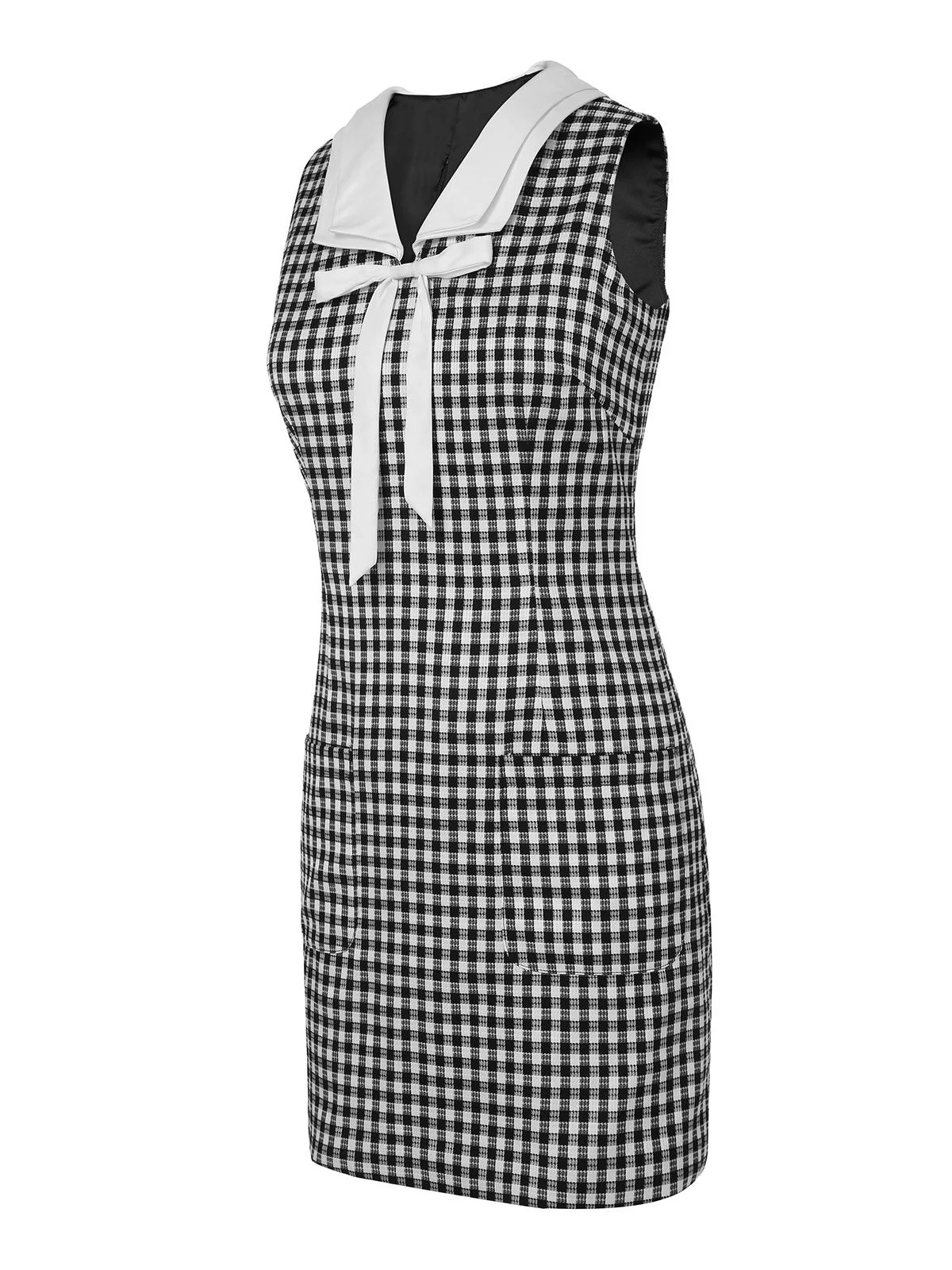 1960s Gingham Plaid Shift Dress - Image 4