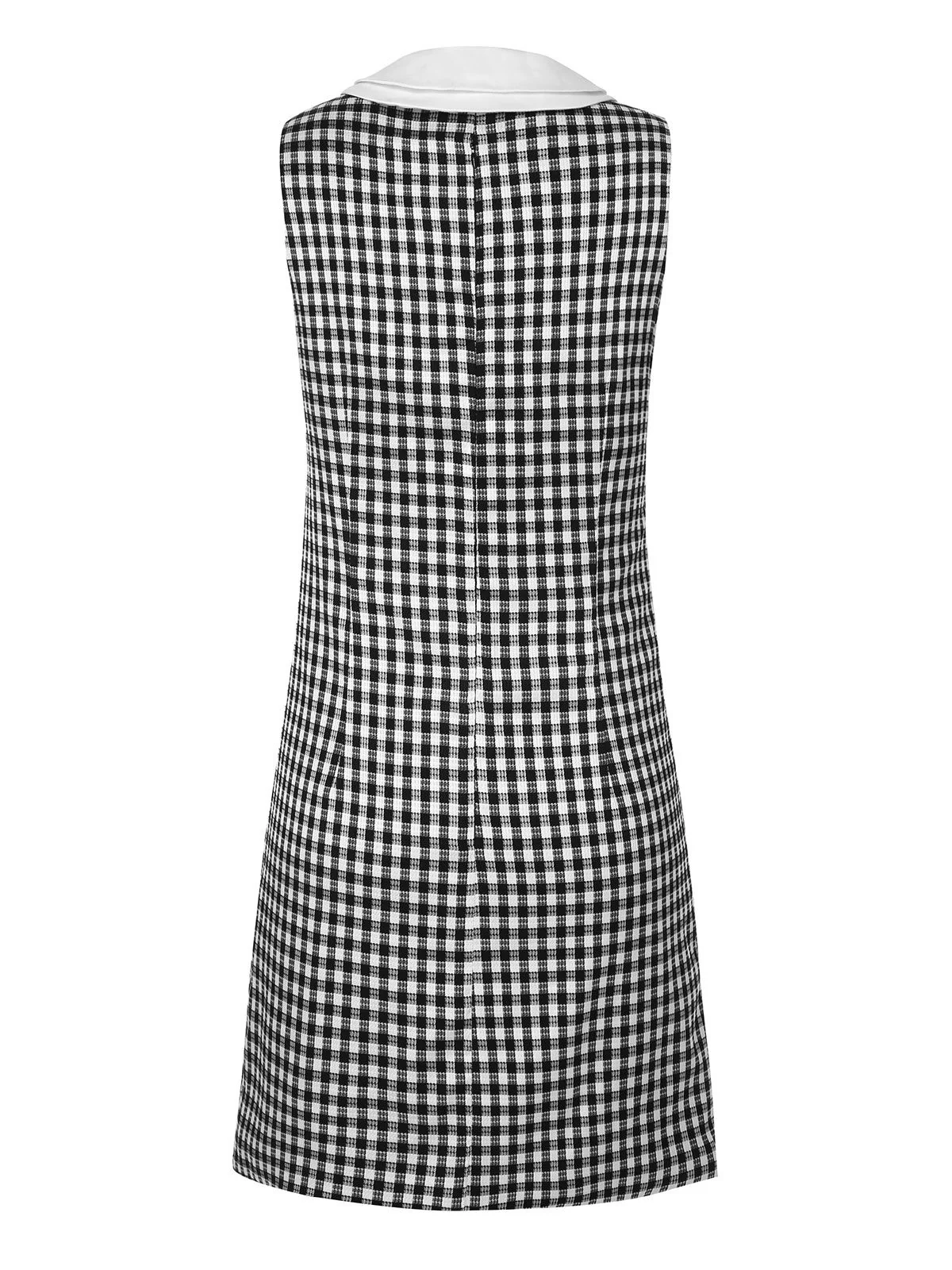 1960s Gingham Plaid Shift Dress - Image 5