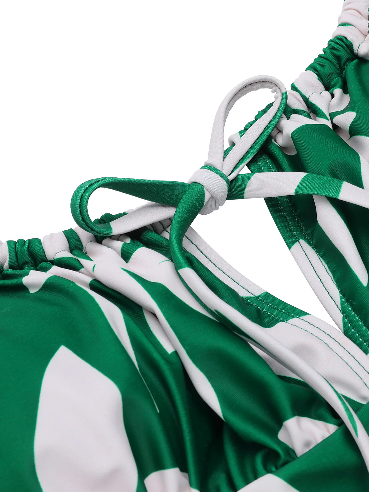 1960s Green Leaf Sleeveless Camisole Strap Swimsuit - Image 7