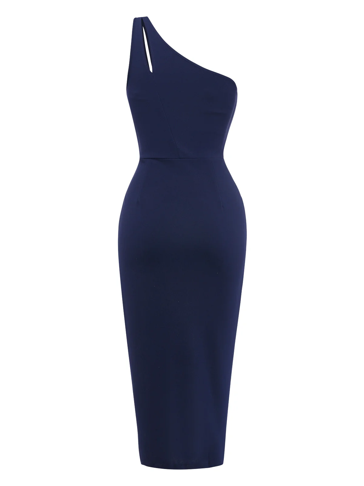 1960s Wrinkle One-Shoulder Surplice Knit Pencil Dress - Image 11