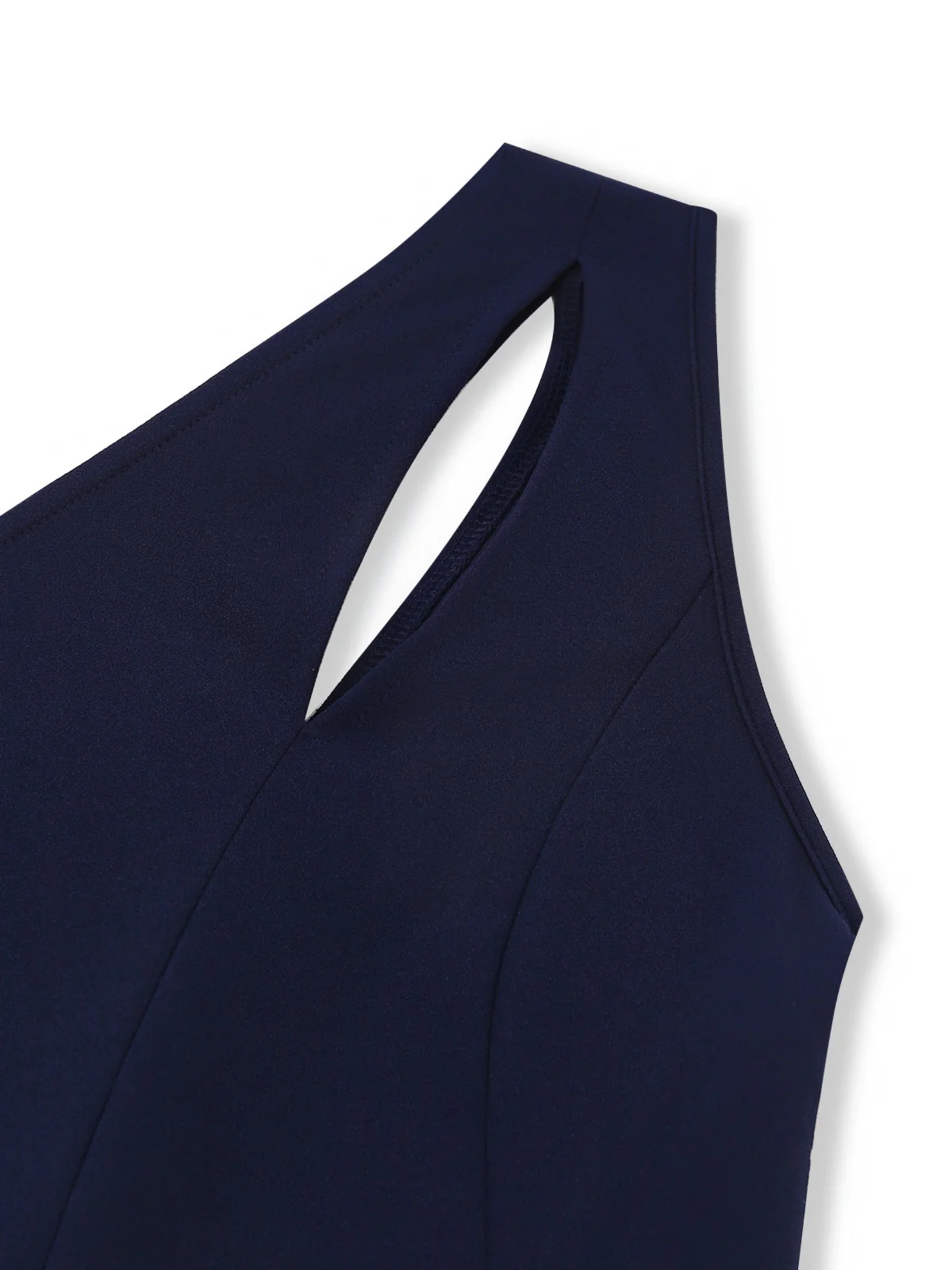 1960s Wrinkle One-Shoulder Surplice Knit Pencil Dress - Image 12