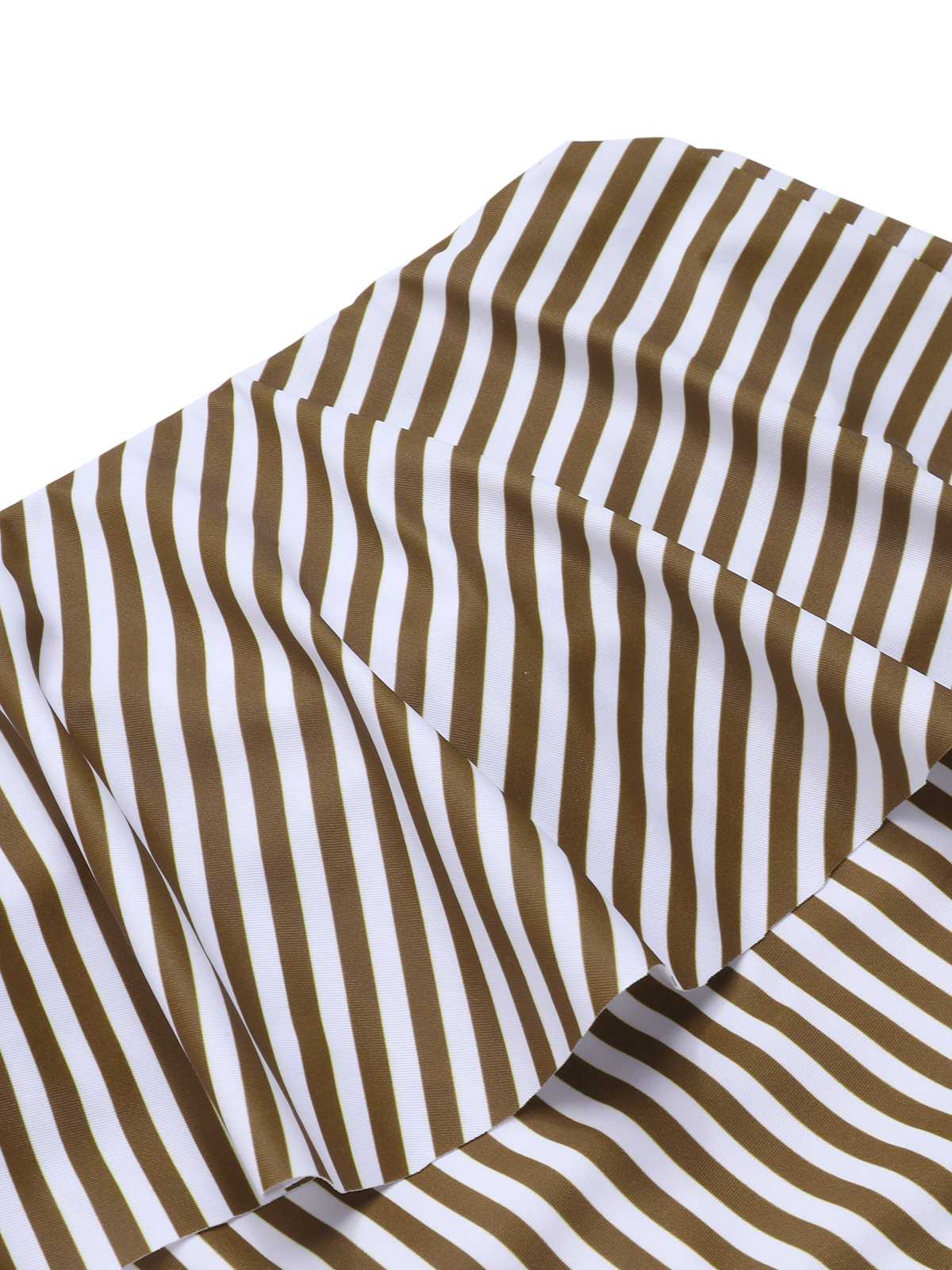 1970s One-Shoulder Stripes Ruffles One-Piece Swimsuit - Image 4