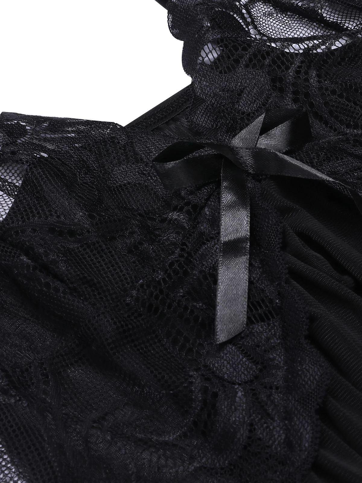 1970s Spaghetti Strap Lace Sheer Sleepwear - Image 4