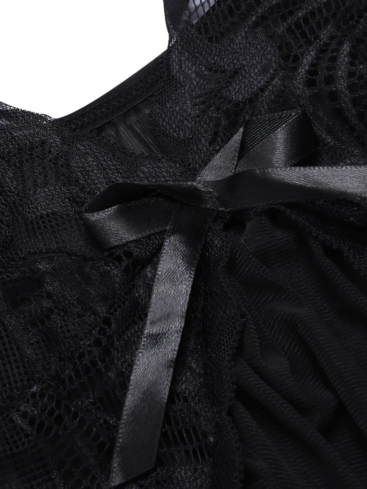 1970s Spaghetti Strap Lace Sheer Sleepwear - Image 5