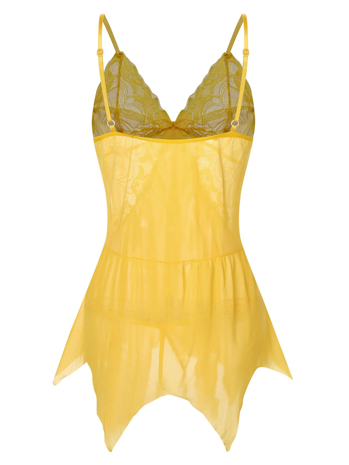 1970s Spaghetti Strap Lace Sheer Sleepwear - Image 8