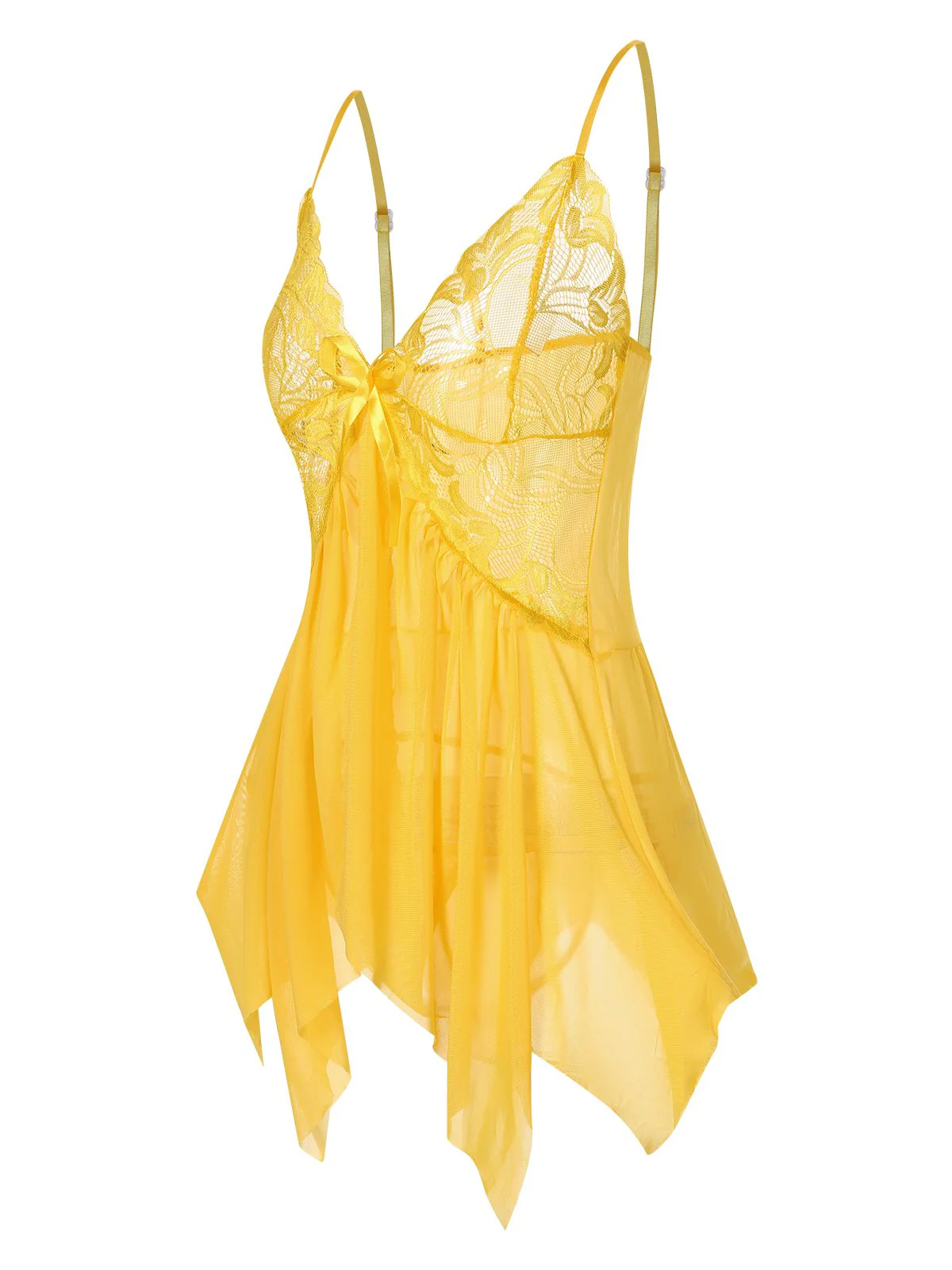 1970s Spaghetti Strap Lace Sheer Sleepwear - Image 9